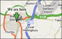 stansted airport to travel lodge map
